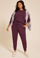 Plus Size Dream Fleece Jogger, POTENT PURPLE, small