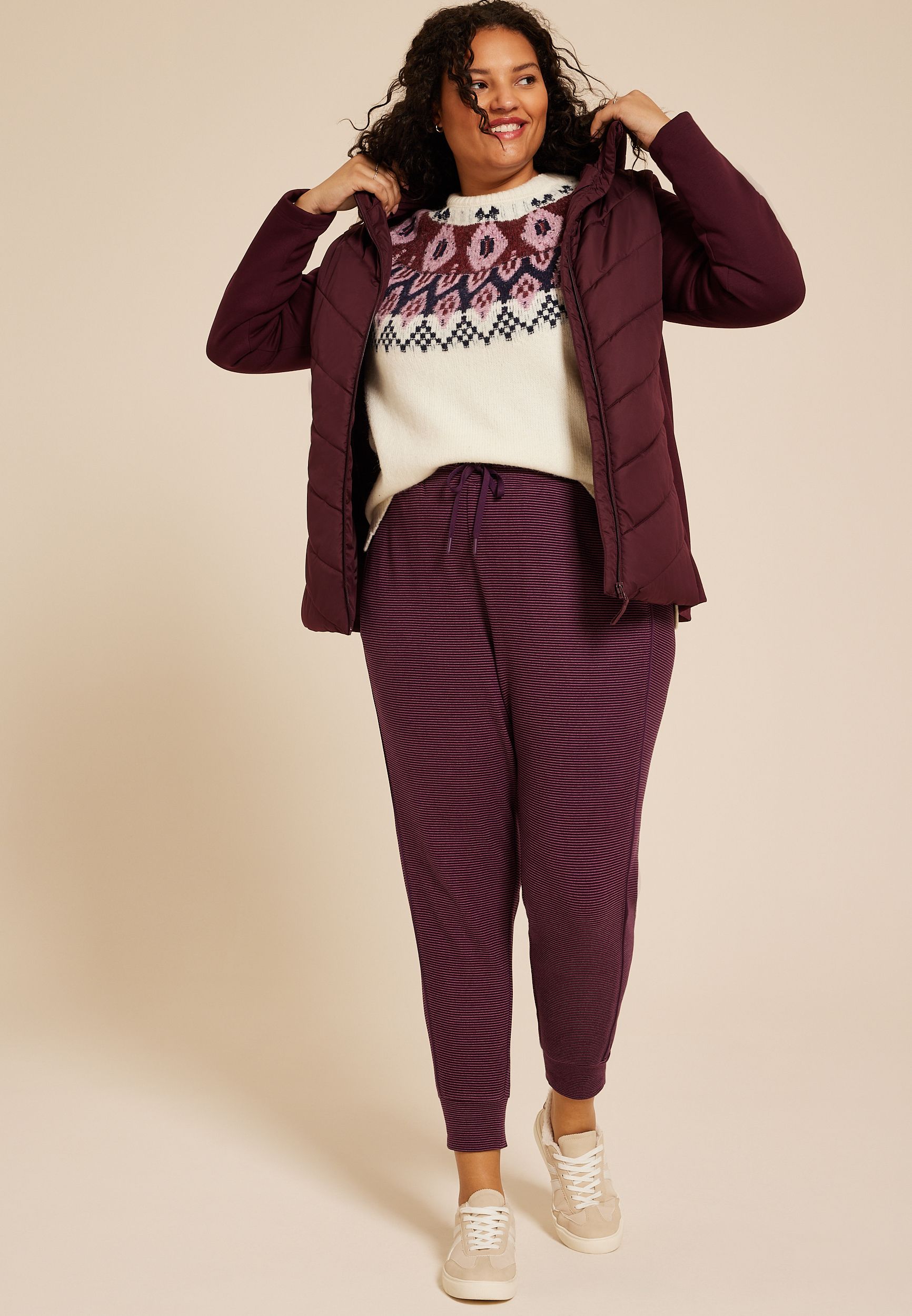 Plus Size Dream Fleece Jogger, POTENT PURPLE, large