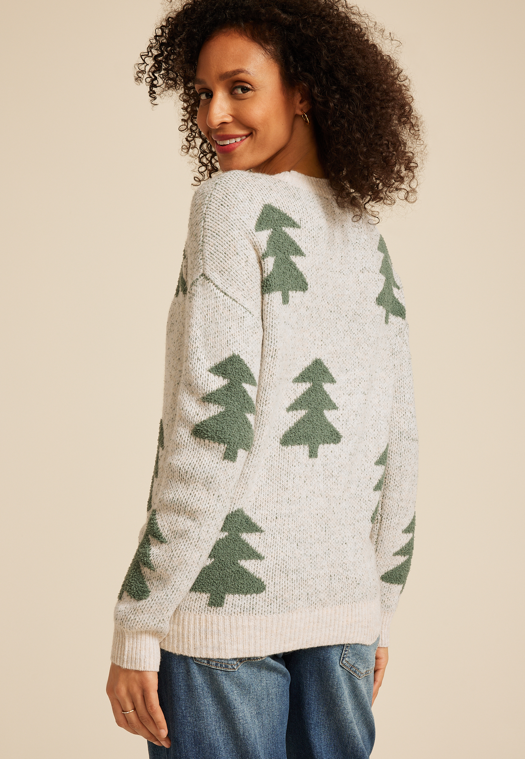 Evergreen Teddy Knit Sweater, , large