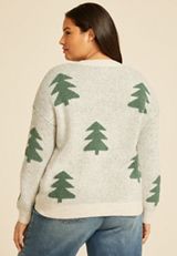 Plus Size Evergreen Teddy Knit Sweater, C3986, small
