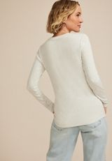 24/7 Brushed Ribbed Scoop Neck Tee, LIGHT HEATHER GRAY, small