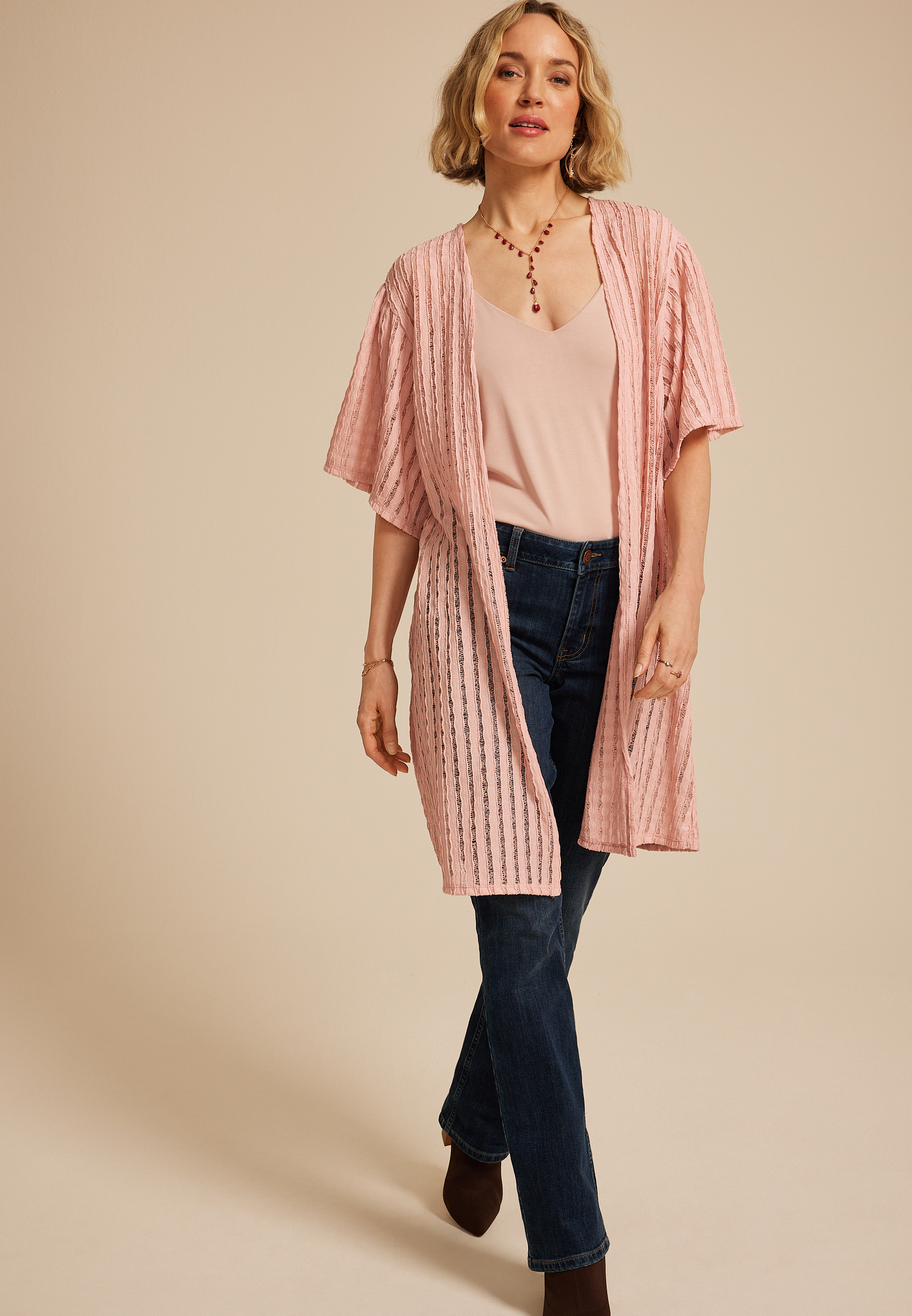 Lace Stretch Kimono