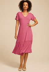 24/7 Tulip Sleeve Midi Dress, , small