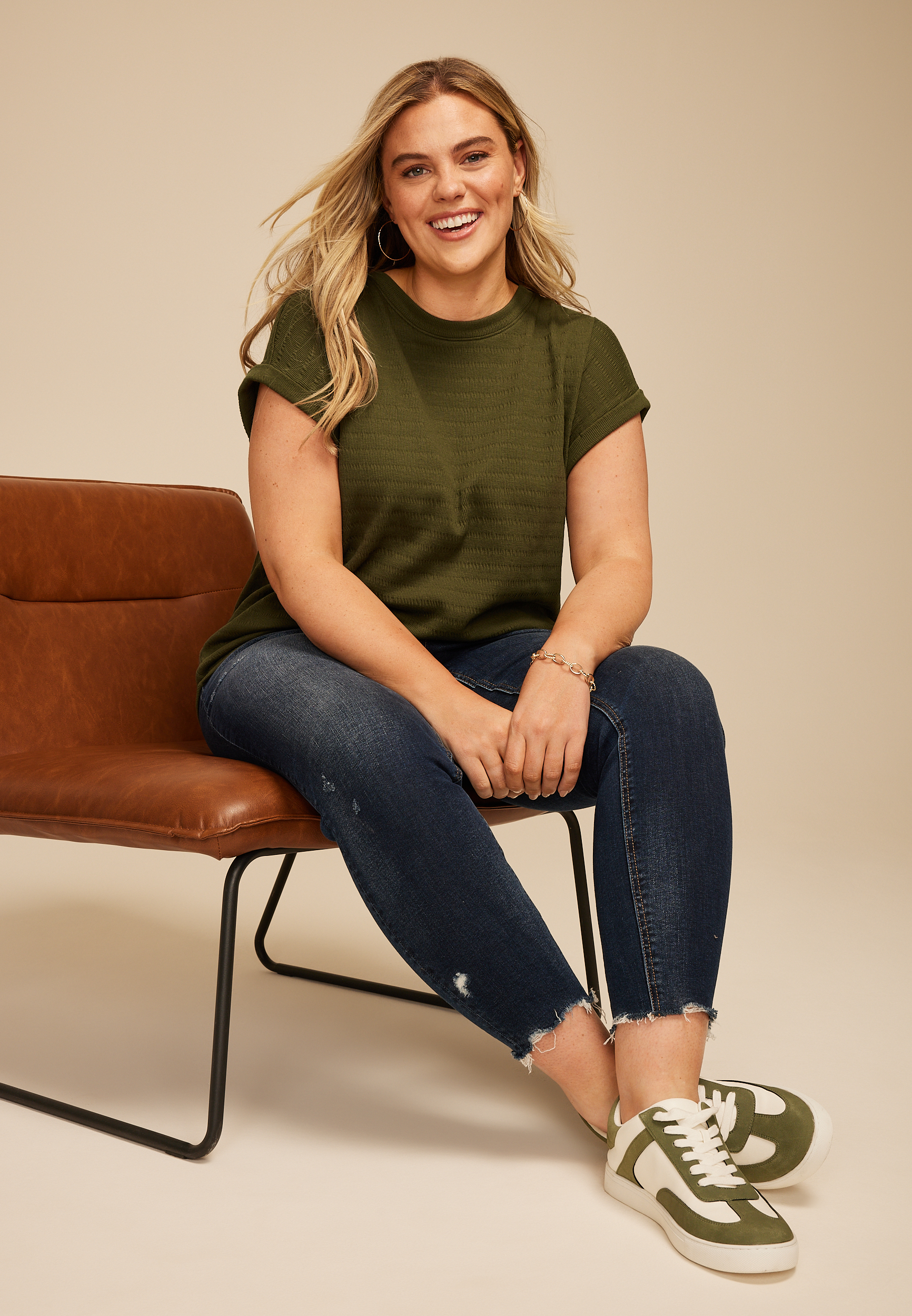 Plus Size 24/7 Textured Clara Tee