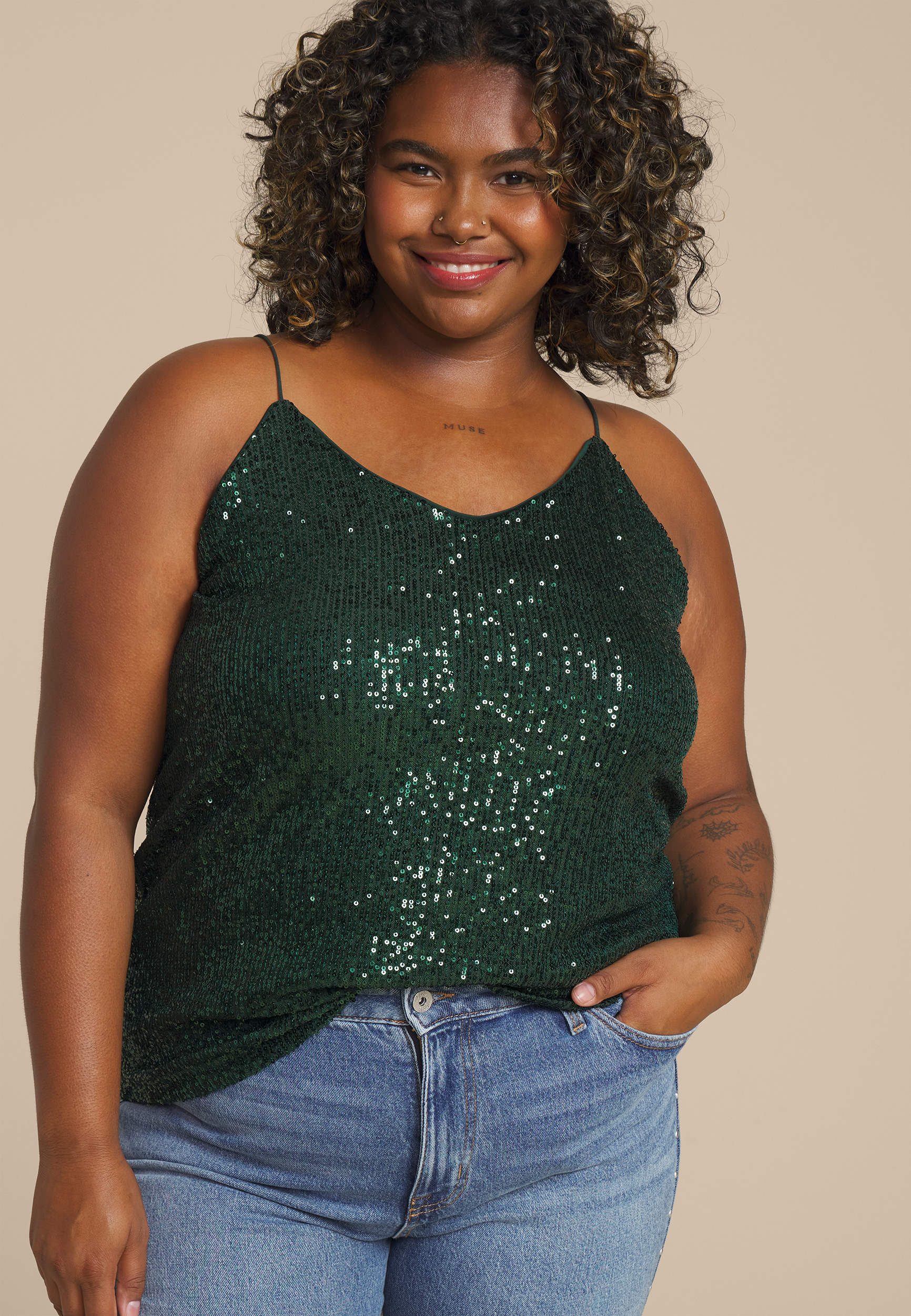 Plus Size Studio Y Sequin Cami