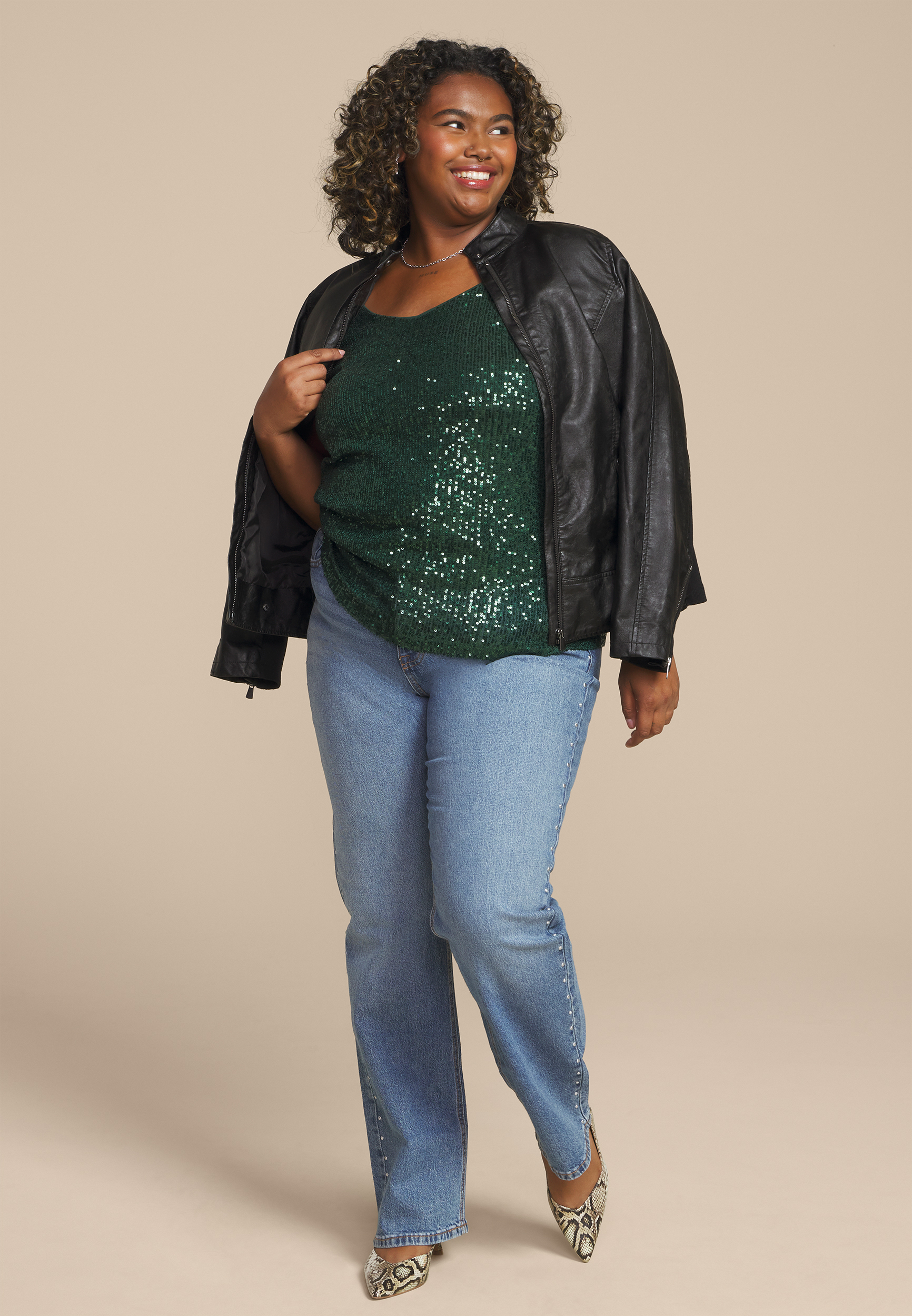 Plus Size Studio Y Sequin Cami, C1037, large