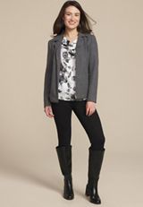 Floral Satin Cowl Neck Blouse, , small