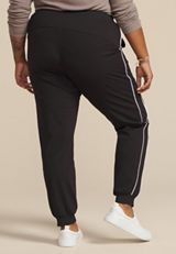 Plus Size High Rise Piping Traveler Pull On Pant, , small