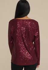Studio Y Sequin Scoop Neck Top, C830, small