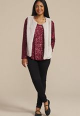 Studio Y Sequin Scoop Neck Top, C830, small