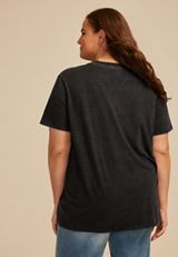 Plus Size The Rock Rolling Stones Rhinestone Oversized Fit Graphic Tee, C106, small