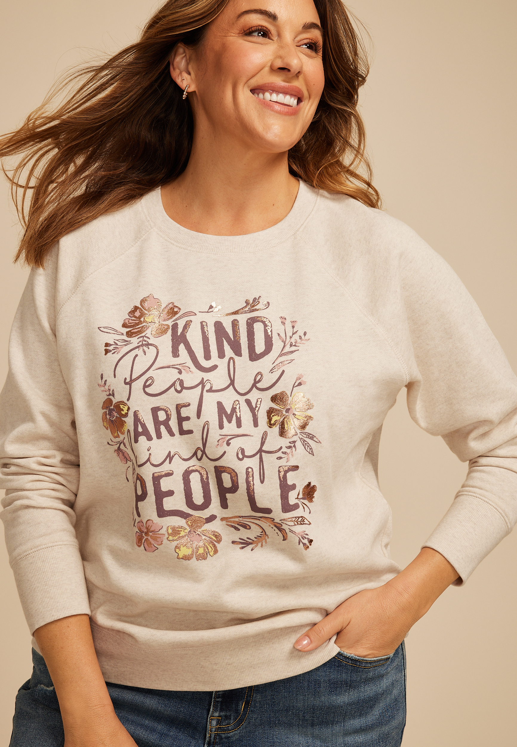 Plus Size Kind People Relaxed Fit Sweatshirt