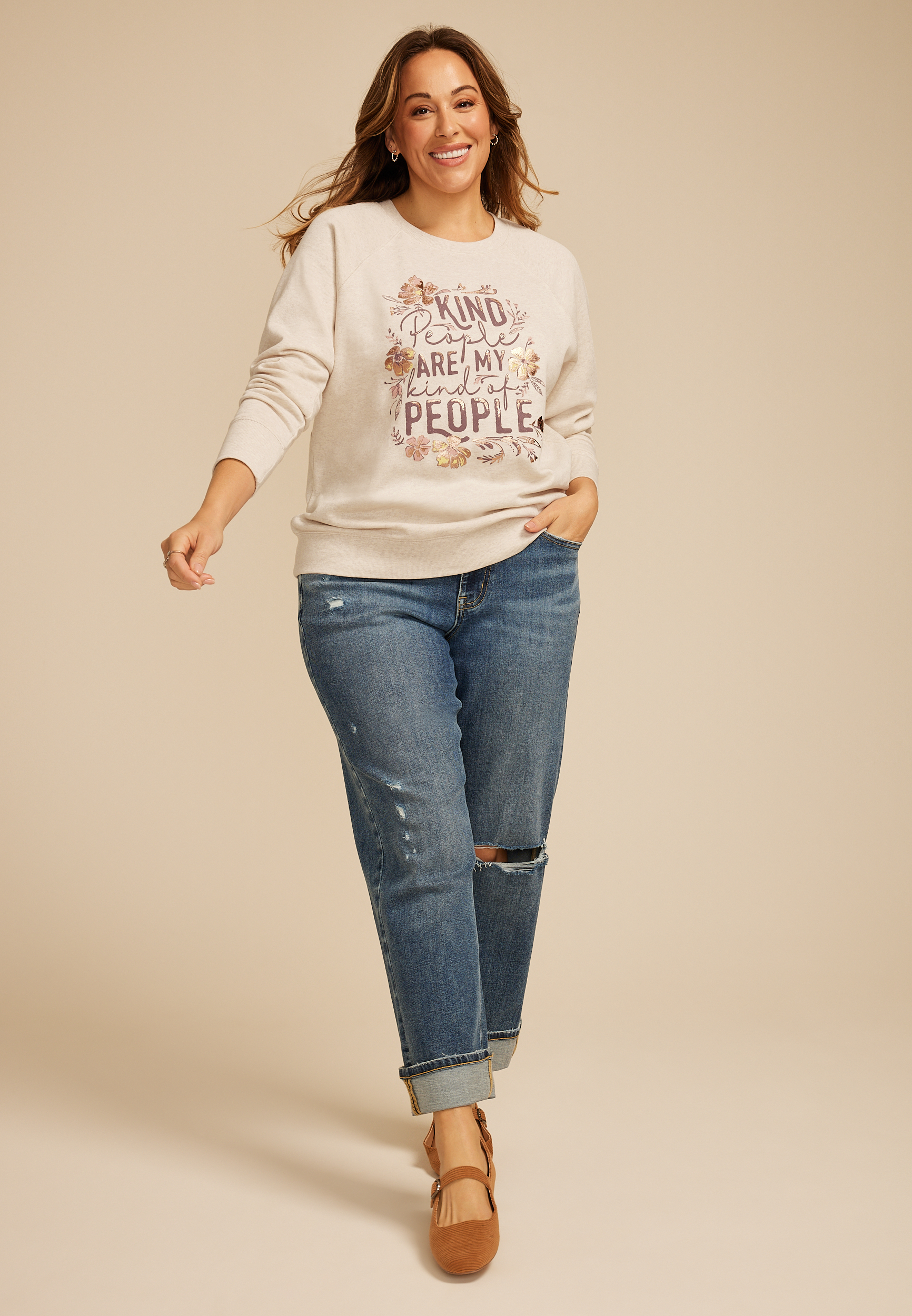 Plus Size Kind People Are My Kind Of People Sweatshirt, C3363, large