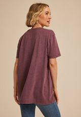 Go Sports Leopard Print Oversized Fit Graphic Tee, BURGUNDY, small