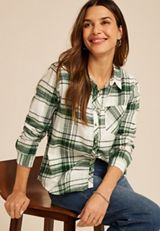Cabin Plaid Classic Button Up Shirt, C4243, small