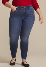Plus Size m jeans by maurices&trade; Dark Cool Comfort Sparkle High Rise Jegging, C258, small