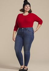 Plus Size m jeans by maurices&trade; Dark Cool Comfort Sparkle High Rise Jegging, C258, small