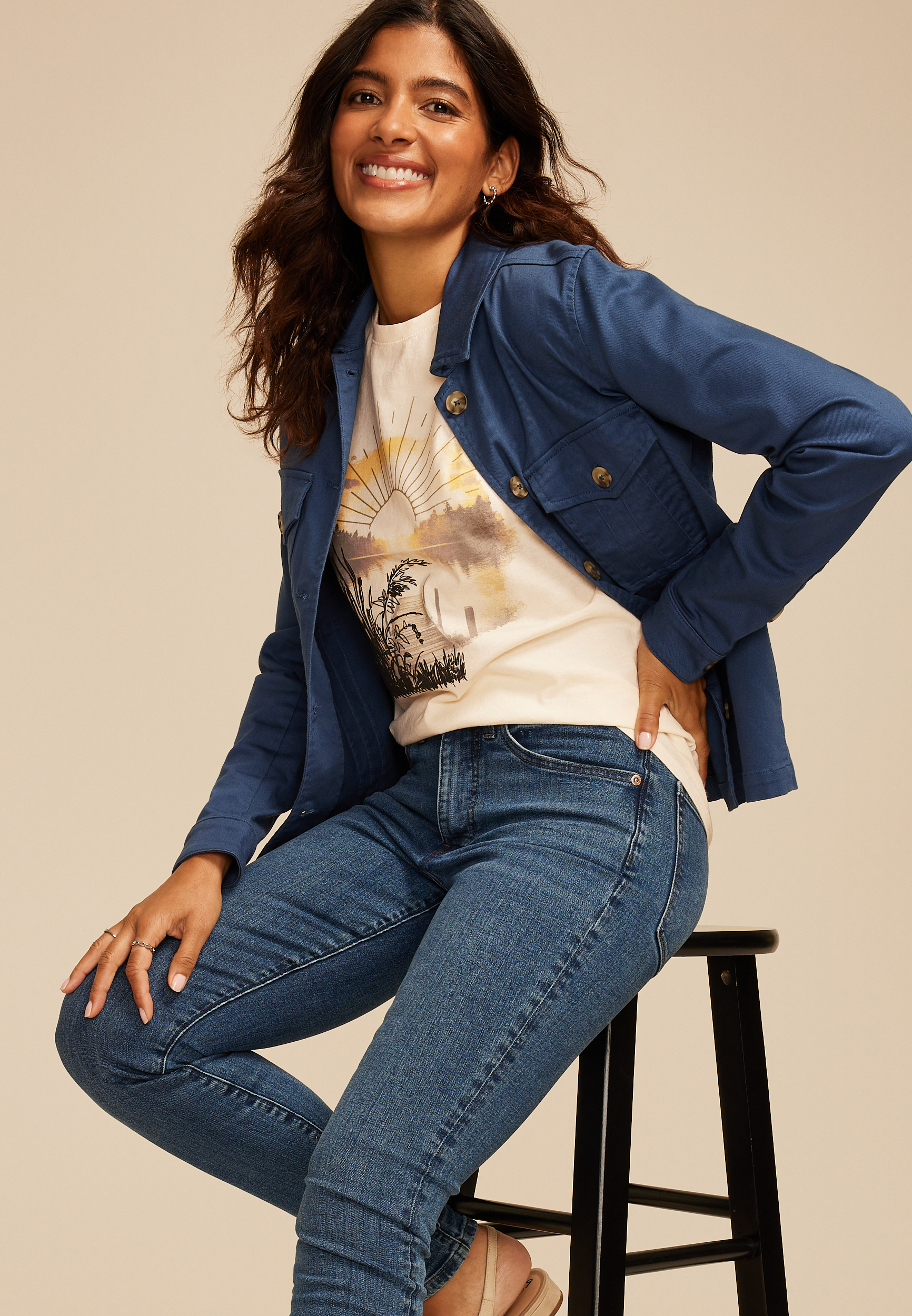 Lakeside Scenic Relaxed Graphic Tee, C2789, large