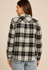 Cabin Plaid Classic Button Up Shirt, BLACK COMBO, small