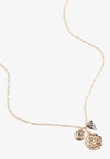 Gold Coin Cluster Necklace, GOLD, small