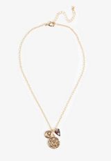 Gold Coin Cluster Necklace, GOLD, small