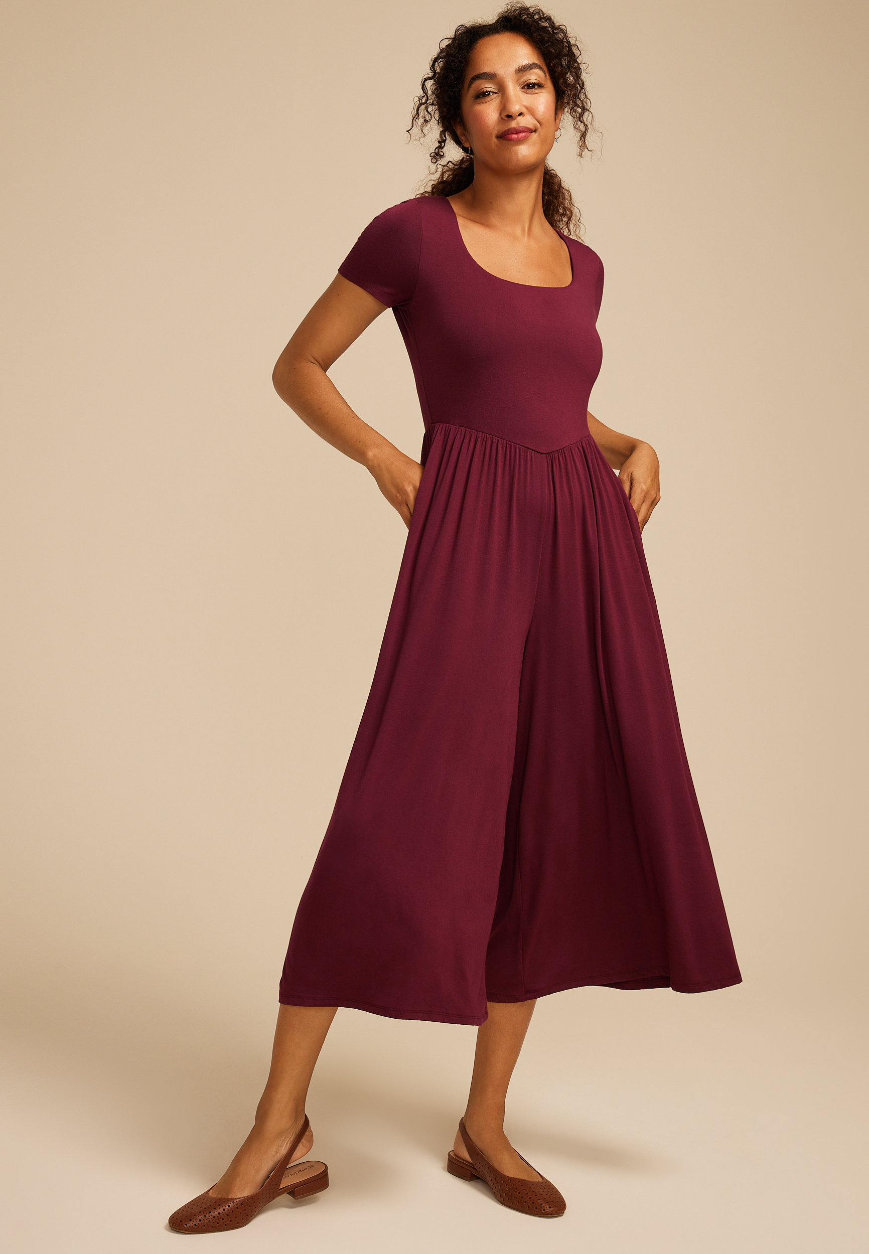 24/7 Scoop Neck Wide Leg Jumpsuit