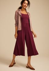 24/7 Scoop Neck Wide Leg Jumpsuit, TAWNY PORT, small