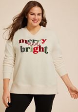 Plus Size Willowsoft Merry And Bright Relaxed Fit Sweatshirt, , small