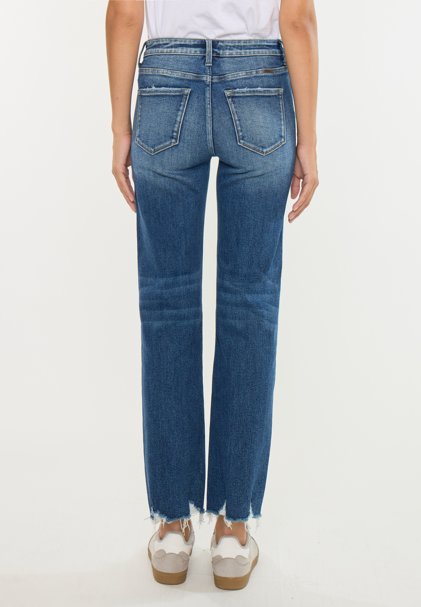 KanCan™ High Rise Raw Hem Straight Jean