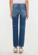 KanCan&trade; High Rise Raw Hem Straight Jean, DARK SANDBLAST, small