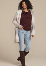 Lace Shirred Cowl Neck Tank Top, BURGUNDY, small