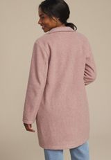 Curly Sherpa Single Button Dress Coat, , small