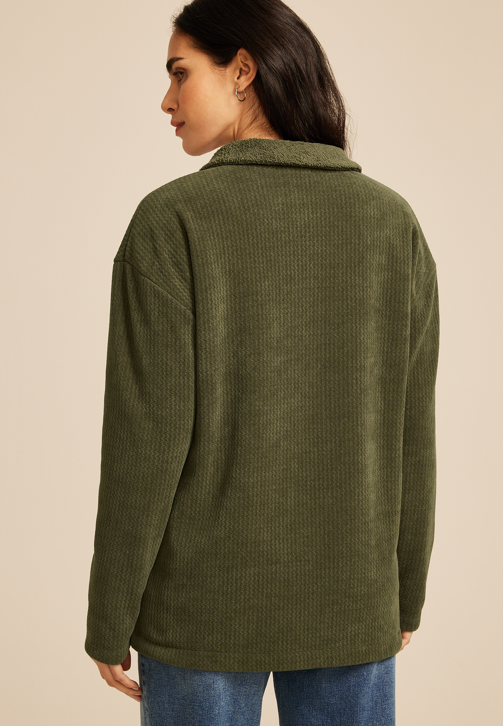 Cozy Textured Shacket, C9161, large