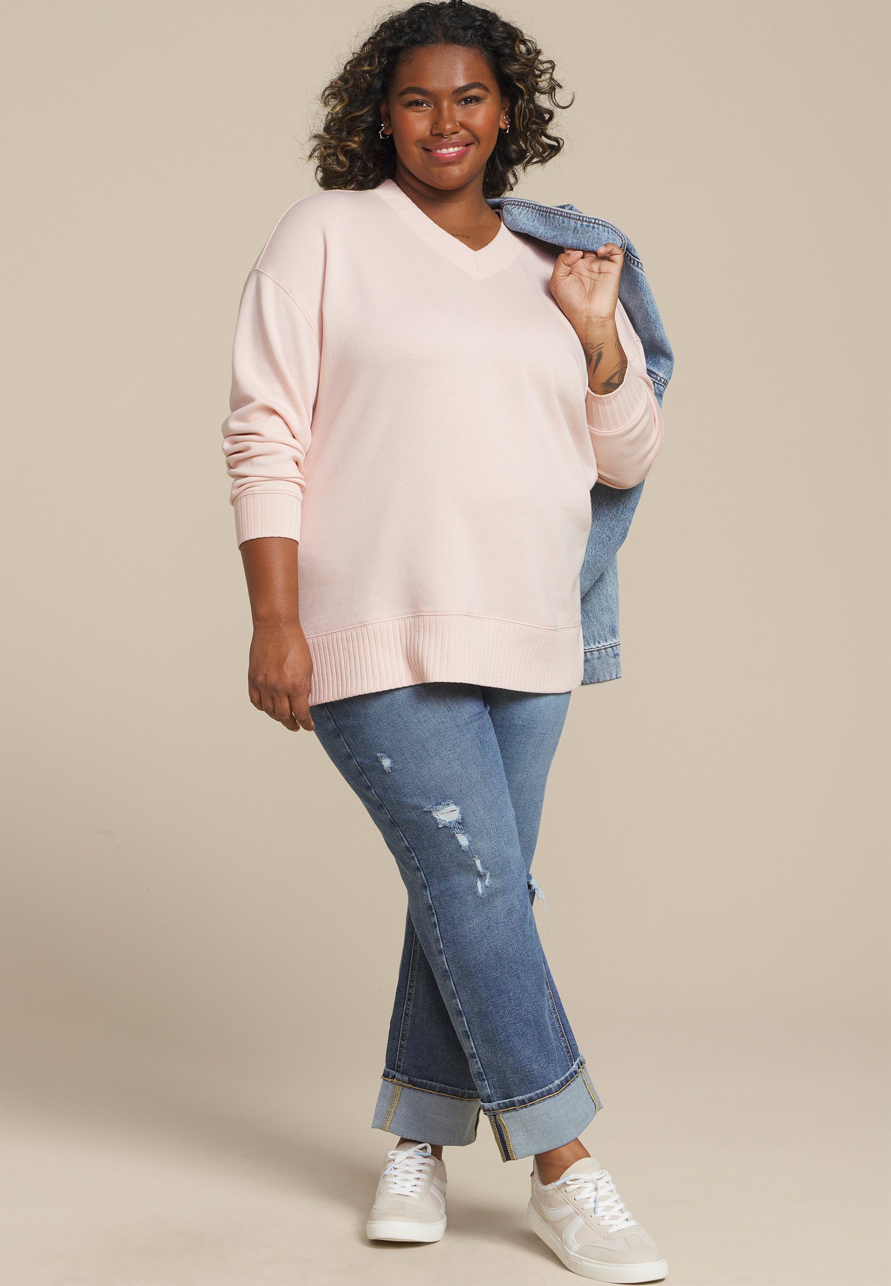Plus Size Willowsoft Relaxed Fit Sweatshirt, C1240, large
