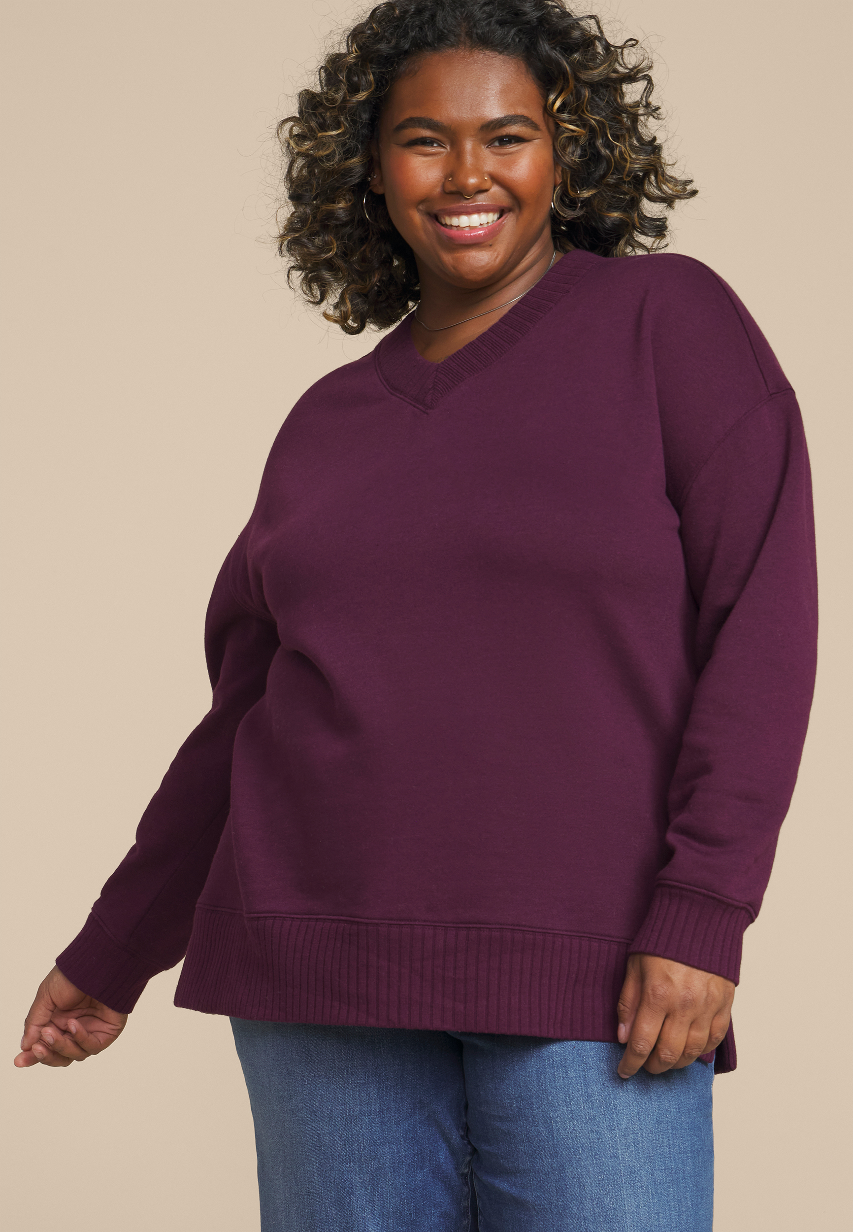 Plus Size Willowsoft Relaxed Fit Sweatshirt