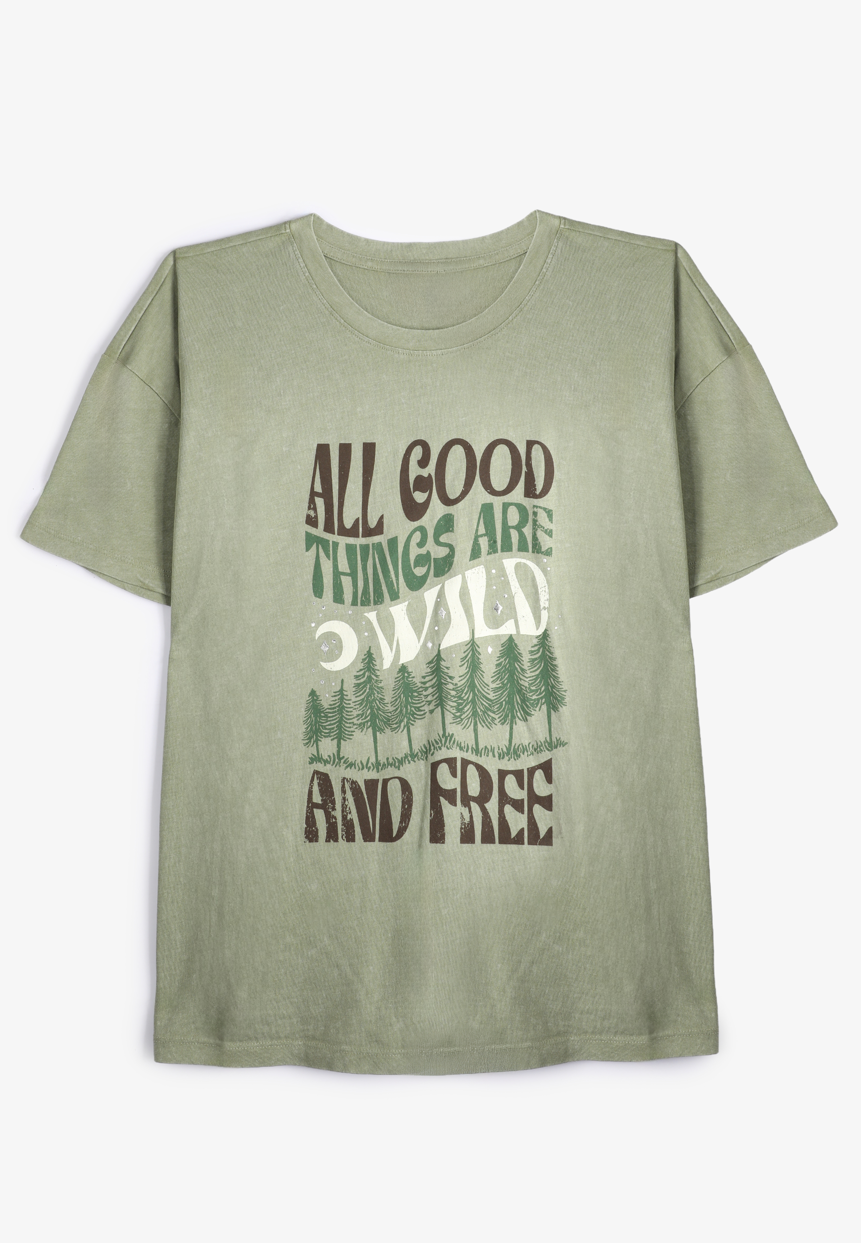 All Good Things Are Wild And Free Relaxed Graphic Tee, C425, large