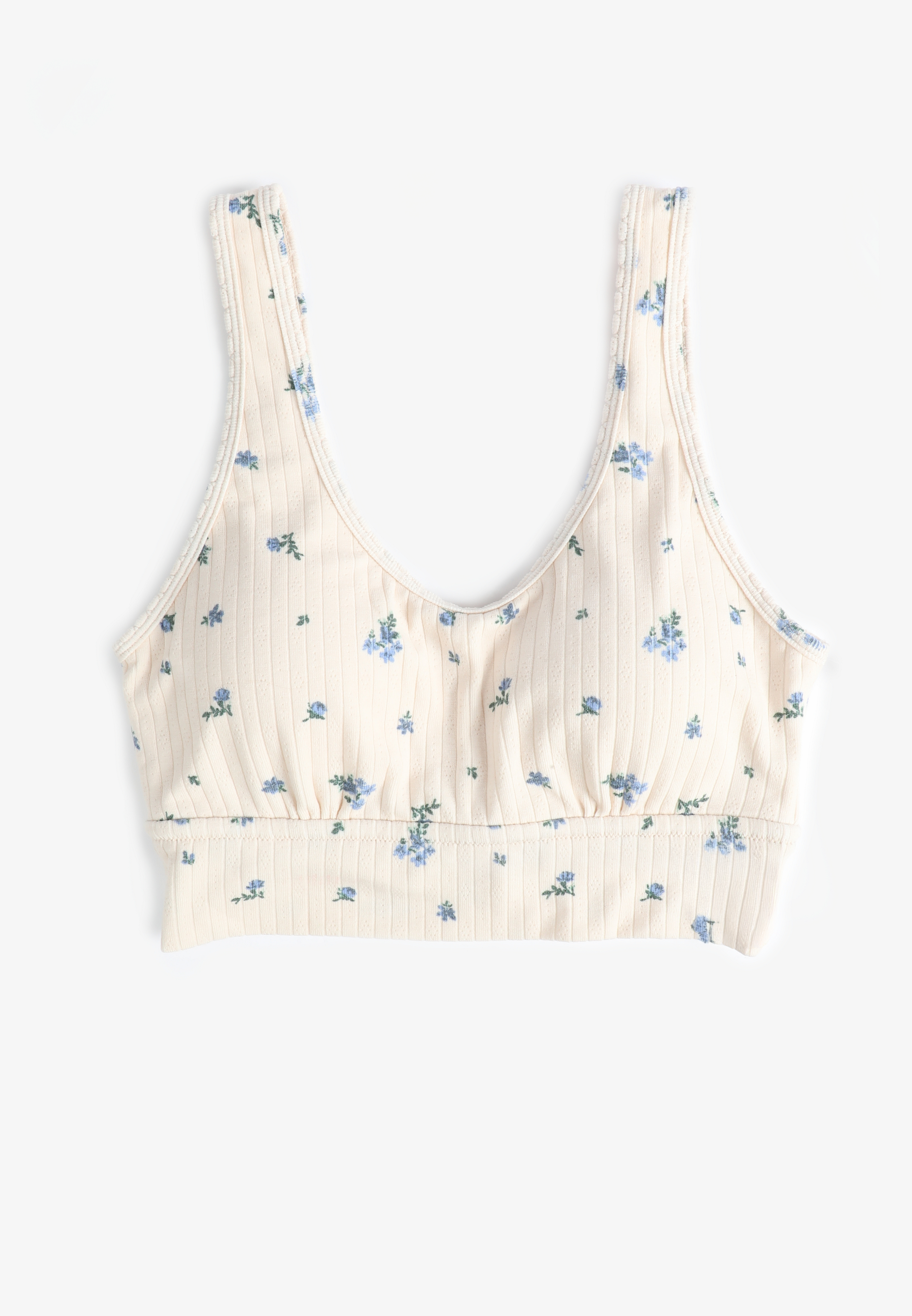Simply Comfy Floral Pointelle Scoop Neck Bralette, C1524, large