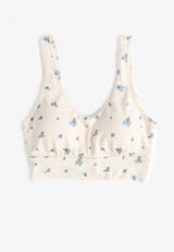 Simply Comfy Floral Pointelle Scoop Neck Bralette, C1524, small