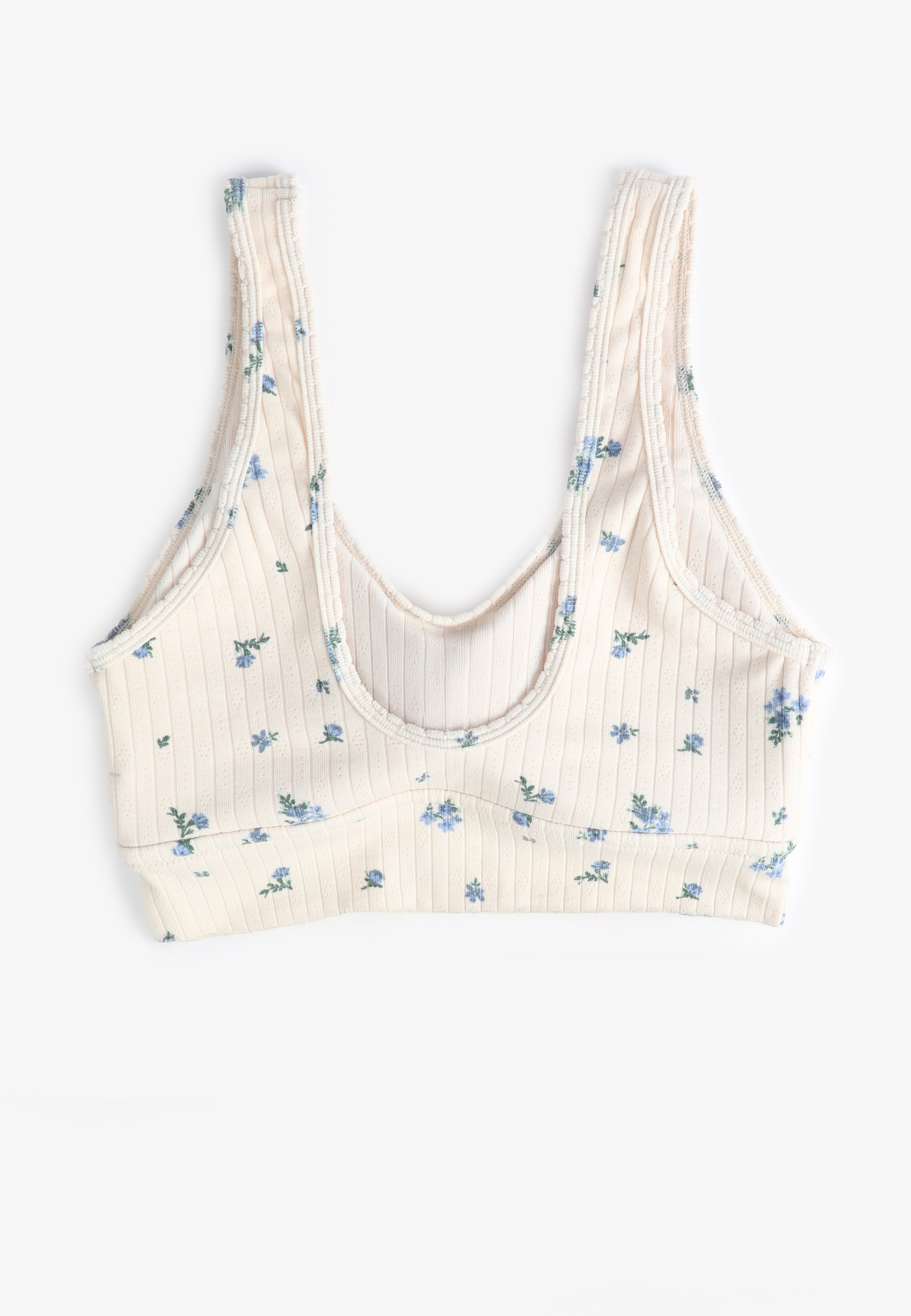 Simply Comfy Floral Pointelle Scoop Neck Bralette, C1524, large