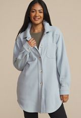 Bonded Fleece Shacket, CASHMERE BLUE, small