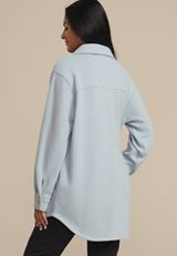 Bonded Fleece Shacket, CASHMERE BLUE, small