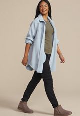 Bonded Fleece Shacket, CASHMERE BLUE, small