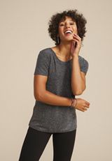 Studio Y Rhinestone Sparkle Tee, GRAY, small