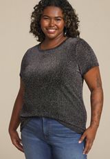 Plus Size Studio Y Rhinestone Sparkle Tee, C829, small