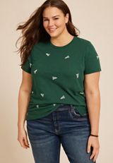 Plus Size 24/7 Dawson Holiday Tree Crew Neck Tee, , small
