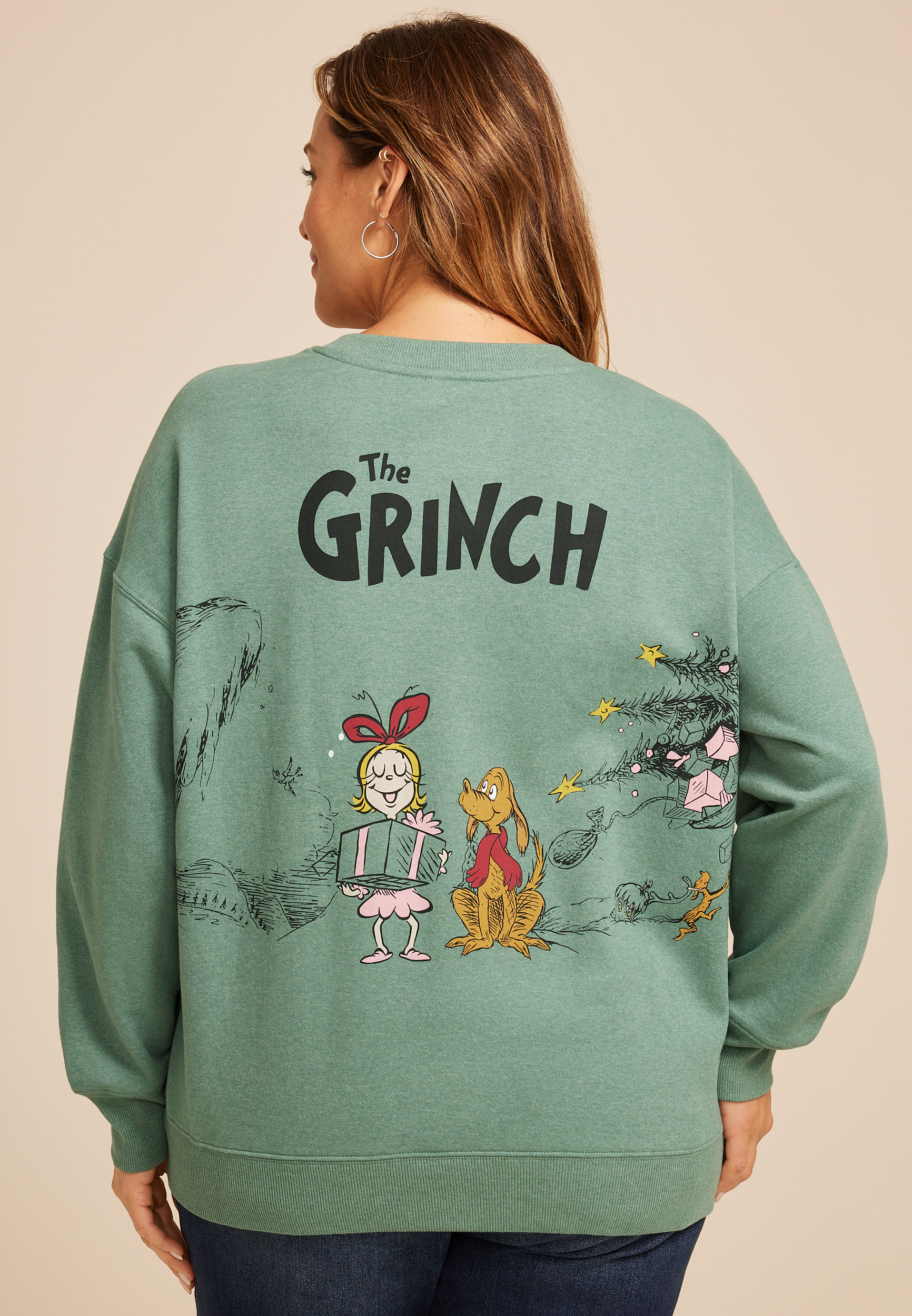 Plus Size The Grinch Relaxed Fit Sweatshirt, , large