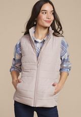 Champagne Quilted Vest, C727, small