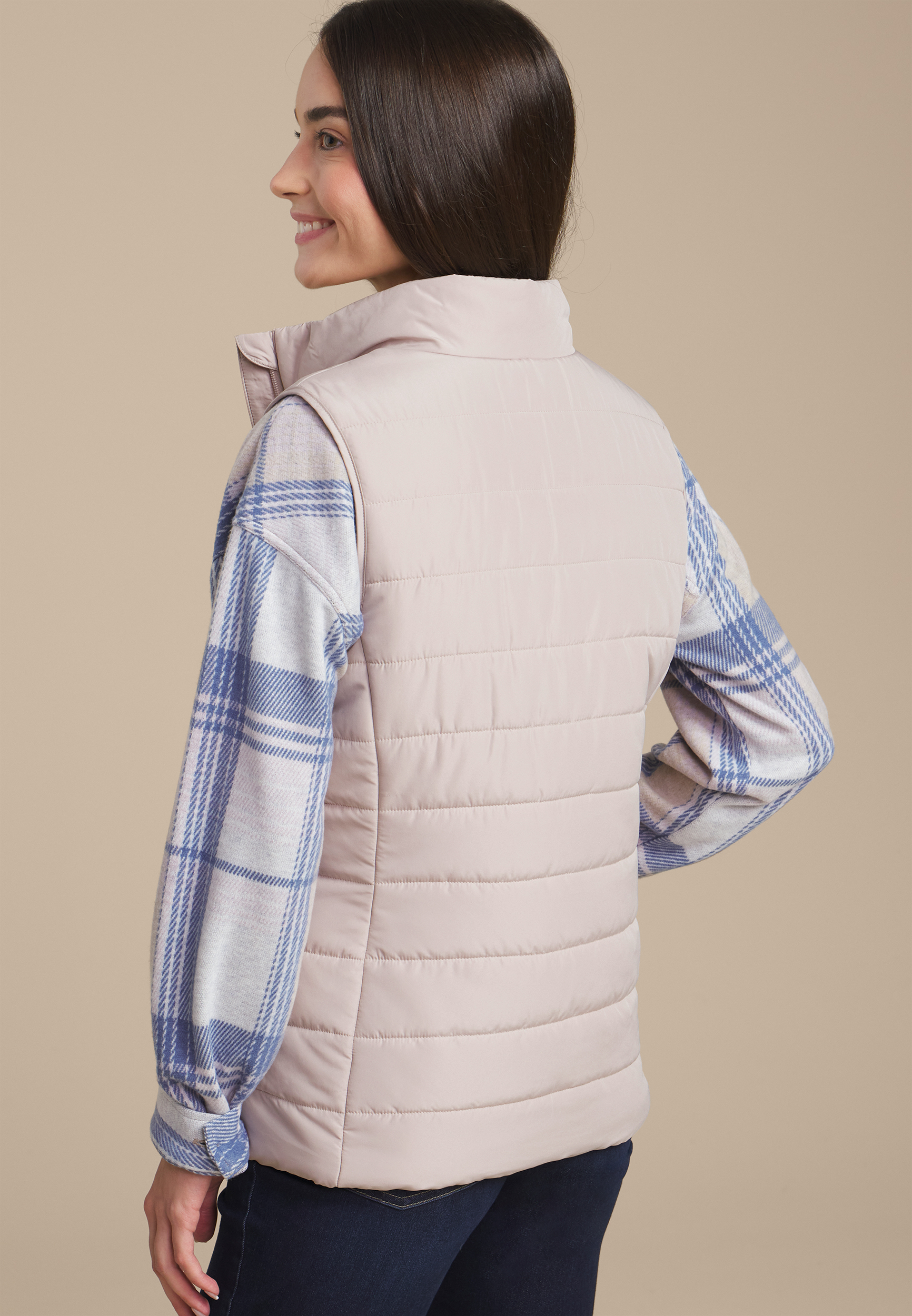 Champagne Quilted Vest, C727, large