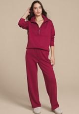 Sparkle Cloud Scuba Knit Half Zip Sweatshirt, , small