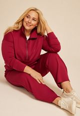 Plus Size Sparkle Scuba Knit Half Zip Sweatshirt, C1375, small